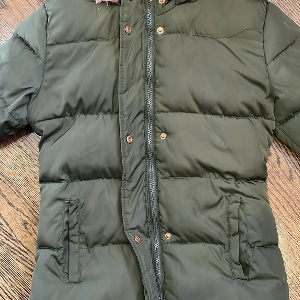 Ci Sono Kids Puffer Winter Jacket With Pink Fur Hood